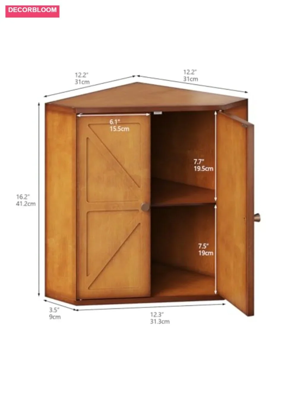 Large Bamboo Bread Box Double Layer Kitchen Counter Storage